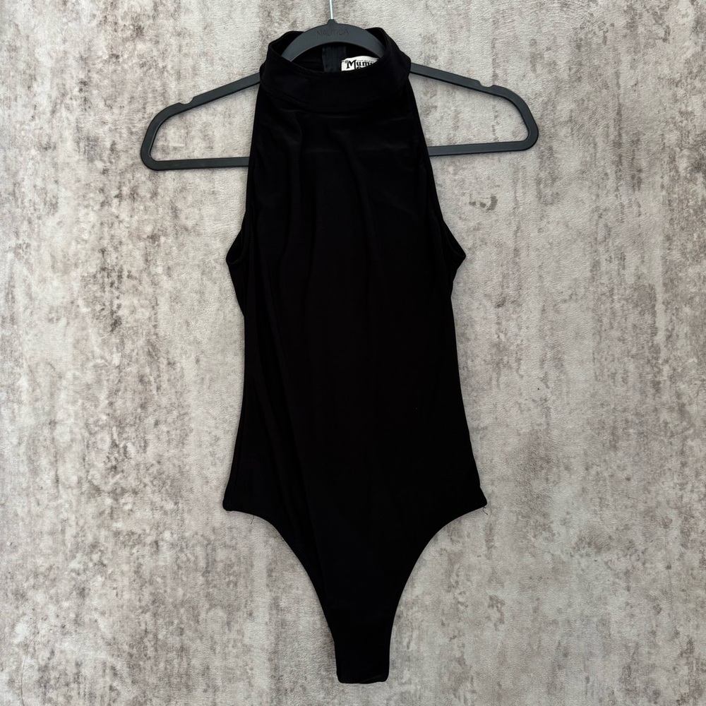 Show Me Your MuMu Black Halter Bodysuit
